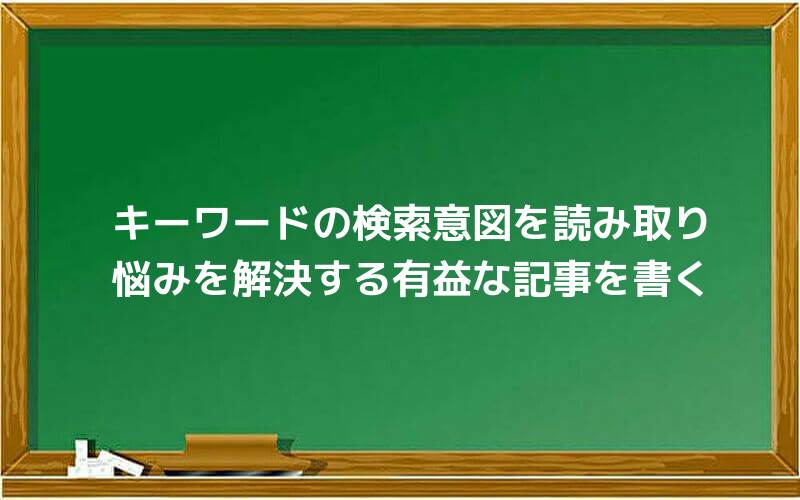 キーワードの検索意図を読み取り、悩みを解決する有益な記事を書く