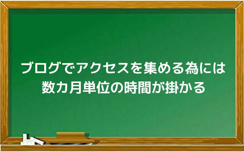 ブログでアクセスを集める為には数カ月単位の時間が掛かる