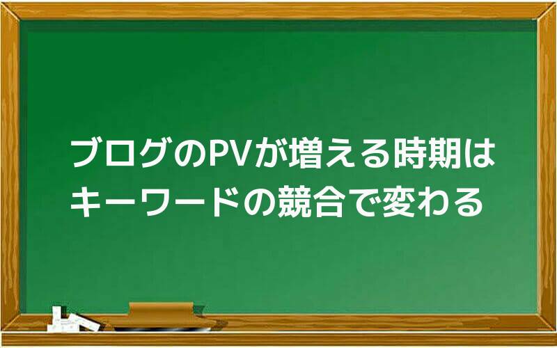 ブログのPVが増える時期はキーワードの競合で変わる