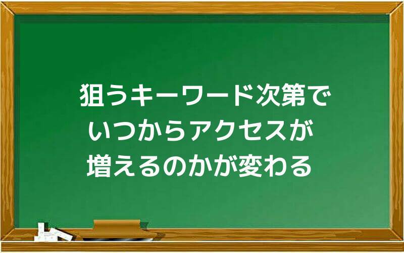 狙うキーワード次第で、いつからアクセスが増えるのかが変わる
