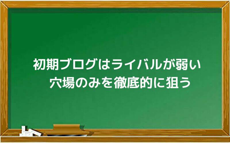 初期ブログはライバルが弱い穴場のみを徹底的に狙う