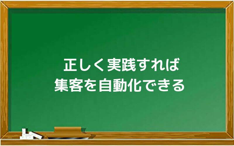 正しく実践すれば、集客を自動化できる