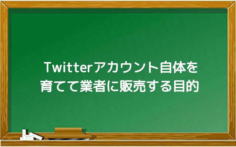 Twitterアカウント自体を育てて業者に販売する目的